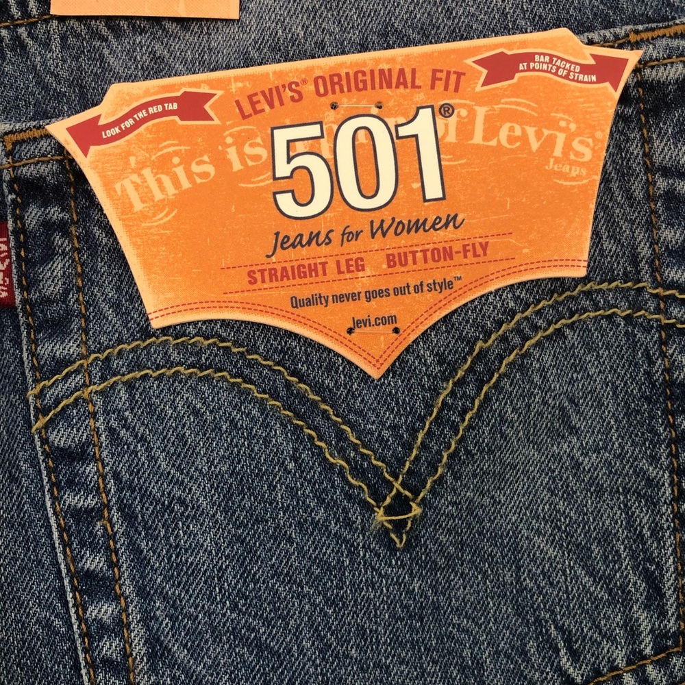 Levi’s 501’s Stitches Cropped Jeans Price Firm - Picture 5 of 8